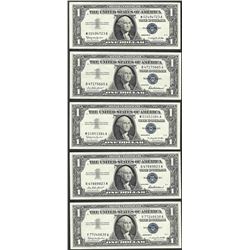 Lot of (5) 1957 $1 Silver Certificate Notes
