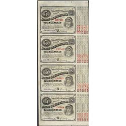Uncut Sheet of (4) State of Louisiana Baby Bond Obsolete Notes