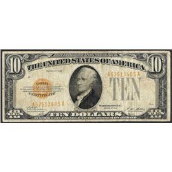 1928 $10 Gold Certificate Note