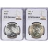 Image 1 : Lot of 1922-1923 $ Peace Silver Dollar Coins NGC MS64