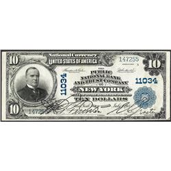 1902 PB $10 Public NB & Trust Company of New York, NY CH# 11034 National Currenc