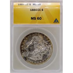 1884-CC $1 Morgan Silver Dollar Coin ANACS MS60