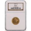 Image 1 : 1894 $5 Liberty Head Half Eagle Gold Coin NGC MS61
