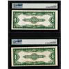 Image 2 : Lot of (2) Consecutive 1923 $1 Silver Certificate Notes Fr.237 PMG About Uncircu