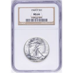 1944-D Walking Liberty Half Dollar Coin NGC MS66