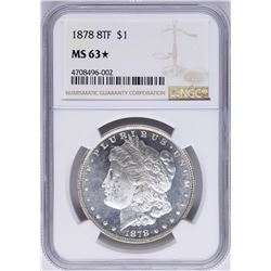 1878 8TF $1 Morgan Silver Dollar Coin NGC MS63 STAR
