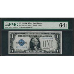 1928B $1 Funnyback Silver Certificate Note Fr.1602 PMG Choice Uncirculated 64EPQ