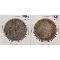 Lot of 1886-O & 1887-S $1 Morgan Silver Dollar Coins