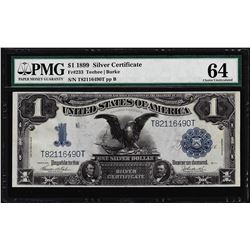 1899 $1 Black Eagle Silver Certificate Note Fr.233 PMG Choice Uncirculated 64