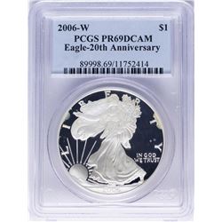 2006-W $1 American Silver Eagle Proof Coin PCGS PR69DCAM