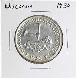 1936 Wisconsin Territorial Centennial Commemorative Half Dollar Coin