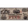 Image 1 : 1856 $5 The Valley Bank of Maryland Obsolete Note
