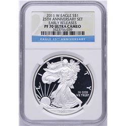 2011-W $1 American Silver Eagle Coin NGC PF70 Ultra Cameo