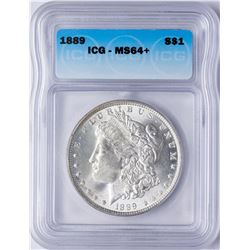1889 $1 Morgan Silver Dollar Coin ICG MS64+