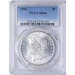 1898 $1 Morgan Silver Dollar Coin PCGS MS66
