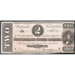 1864 $2 Confederate States of America Note