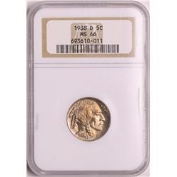 1938-D Buffalo Nickel Coin NGC MS66 Old Holder