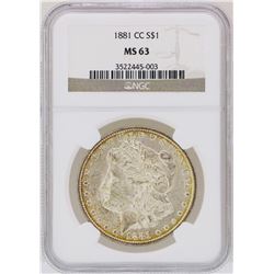 1881-CC $1 Morgan Silver Dollar Coin NGC MS63