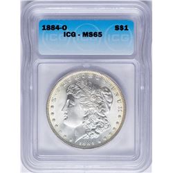 1884-O $1 Morgan Silver Dollar Coin ICG MS65