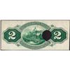 Image 2 : 1870 $2 State of Mississippi Obsolete Note Cut Canceled