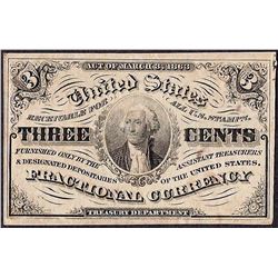March 3, 1863 Third Issue Three Cent Fractional Currency Note