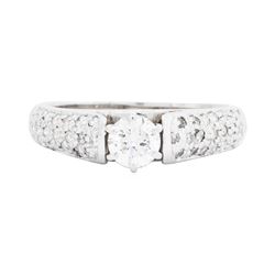 14KT White Gold 0.86 ctw Diamond Ring