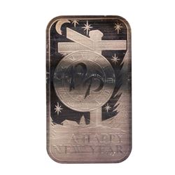 1975 Happy New Year Madison Mint 1 oz .999 Fine Silver Art Bar