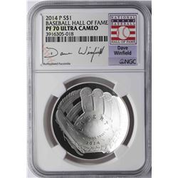 2014-P $1 Baseball Hall of Fame Coin NGC PF70 Ultra Cameo Dave Winfield