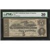 Image 1 : 1863 $5 Confederate States of America Note T-60 PMG Very Fine 30