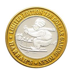 .999 Silver Harrahs Casino Reno Nevada $10 Casino Limited Edition Gaming Token