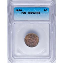 1880 Indian Head Cent Coin ICG MS63RB