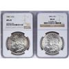 Image 1 : Lot of 1881-S & 1882-S $1 Morgan Silver Dollar Coins NGC MS65