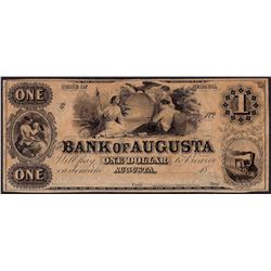 1800's $1 Bank of Augusta Obsolete Note