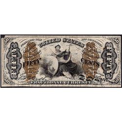 March 3, 1863 Third Issue Fifty Cent Fractional Currency Note - Corner Missing
