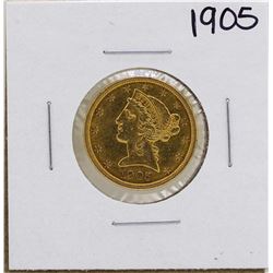 1905 $5 Liberty Head Half Eagle Gold Coin