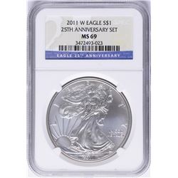 2011-W $1 American Silver Eagle Coin NGC MS69
