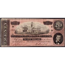 1864 $20 Confederate States of America Note