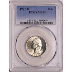 1937-D Washington Quarter Coin PCGS MS65