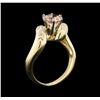 Image 4 : 14K Yellow Gold 0.80 ctw Morganite and Diamond Ring