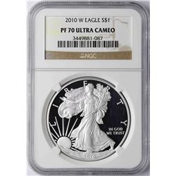 2010-W $1 American Silver Eagle Proof Coin NGC PF70 Ultra Cameo