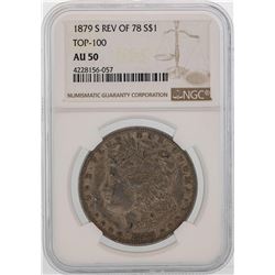 1879-S Reverse of 78' $1 Morgan Silver Dollar Coin NGC AU50 TOP 100