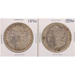 Lot of (2) 1896 $1 Morgan Silver Dollar Coins