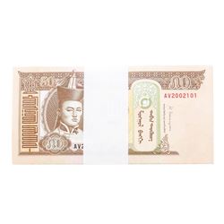 Pack of (100) Consecutive Mongolia 50 Tugrik Uncirculated Notes