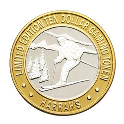 .999 Silver Harrahs Casino Reno Nevada $10 Casino Limited Edition Gaming Token