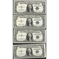 Lot of (4) 1935D $1 Silver Certificate Notes