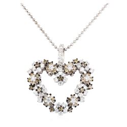 18KT White Gold 1.25 ctw Diamond Heart Pendant