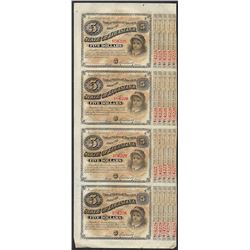 Uncut Sheet of (4) State of Louisiana Baby Bond Obsolete Notes