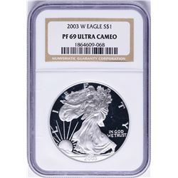 2003-W $1 American Silver Eagle Proof Coin NGC PF69 Ultra Cameo
