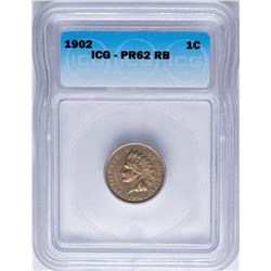 1902 Indian Head Cent Proof Coin ICG PR62RB