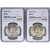 Image 1 : Lot of 1898-O & 1899-O $1 Morgan Silver Dollar Coins NGC MS64